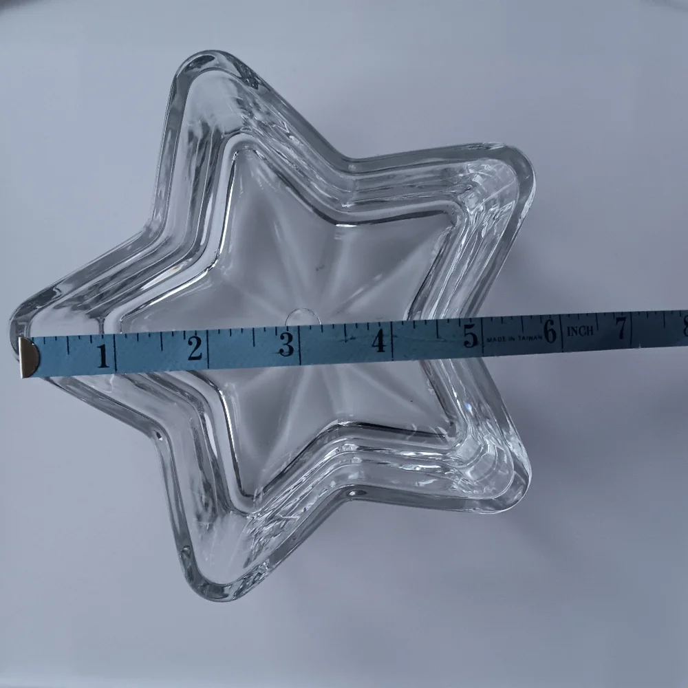 Star Shaped Glass Dish Thick Clear 6